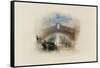 Rogers's Poems 1835 Watercolours, Venice (The Rialto - Moonlight)-J. M. W. Turner-Framed Stretched Canvas