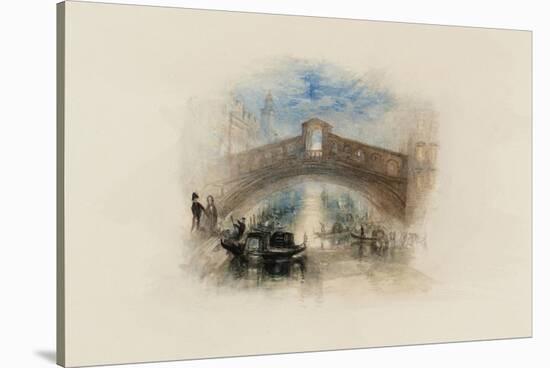 Rogers's Poems 1835 Watercolours, Venice (The Rialto - Moonlight)-J. M. W. Turner-Stretched Canvas