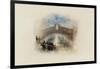 Rogers's Poems 1835 Watercolours, Venice (The Rialto - Moonlight)-J. M. W. Turner-Framed Giclee Print