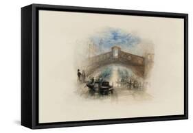 Rogers's Poems 1835 Watercolours, Venice (The Rialto - Moonlight)-J. M. W. Turner-Framed Stretched Canvas