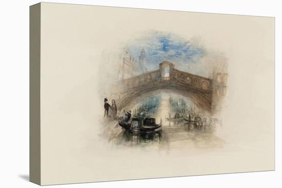 Rogers's Poems 1835 Watercolours, Venice (The Rialto - Moonlight)-J. M. W. Turner-Stretched Canvas