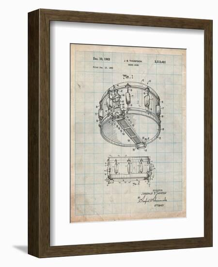 Rogers Snare Drum Patent-Cole Borders-Framed Art Print