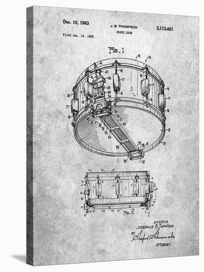 Rogers Snare Drum Patent-Cole Borders-Stretched Canvas