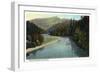Rogue River, Oregon - River Scene Near Gold Beach-Lantern Press-Framed Art Print