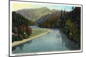 Rogue River, Oregon - River Scene Near Gold Beach-Lantern Press-Mounted Art Print