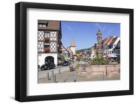 Rohrbrunnen Fountain and Oberturm Tower-Markus-Framed Photographic Print