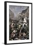 Roland Blowing His Warhorn in Battle Against the Saracens at Roncesvalle, 789 AD-null-Framed Giclee Print