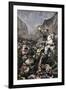 Roland Blowing His Warhorn in Battle Against the Saracens at Roncesvalle, 789 AD-null-Framed Giclee Print