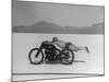 Roland Free Breaking World's Speed Record on Bonneville Salt Flats While Laying on His Bike-Peter Stackpole-Mounted Premium Photographic Print