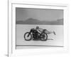 Roland Free Breaking World's Speed Record on Bonneville Salt Flats While Laying on His Bike-Peter Stackpole-Framed Premium Photographic Print