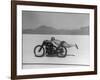 Roland Free Breaking World's Speed Record on Bonneville Salt Flats While Laying on His Bike-Peter Stackpole-Framed Premium Photographic Print