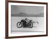 Roland Free Breaking World's Speed Record on Bonneville Salt Flats While Laying on His Bike-Peter Stackpole-Framed Premium Photographic Print