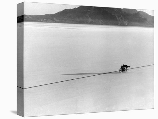 Roland Free Breaking World's Speed Record on Bonneville Salt Flats-Peter Stackpole-Stretched Canvas