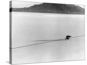 Roland Free Breaking World's Speed Record on Bonneville Salt Flats-Peter Stackpole-Stretched Canvas