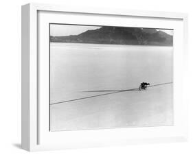 Roland Free Breaking World's Speed Record on Bonneville Salt Flats-Peter Stackpole-Framed Premium Photographic Print