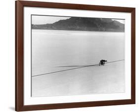 Roland Free Breaking World's Speed Record on Bonneville Salt Flats-Peter Stackpole-Framed Premium Photographic Print