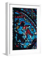 Roland pierces the giant Ferragut in the navel, stained glass, Chartres Cathedral, 1194-1260-Unknown-Framed Giclee Print