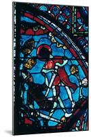 Roland pierces the giant Ferragut in the navel, stained glass, Chartres Cathedral, 1194-1260-Unknown-Mounted Giclee Print