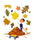 Falling Leaves - Jack & Jill-Roland Shutts-Laminated Giclee Print