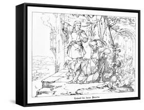 Roland, the Faithful Paladin, Engraved by J. Dielmann-Alfred Rethel-Framed Stretched Canvas