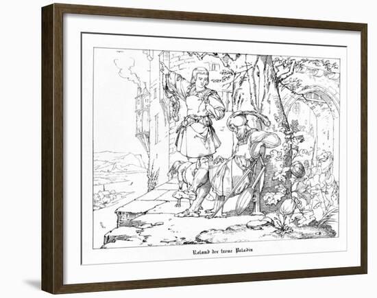 Roland, the Faithful Paladin, Engraved by J. Dielmann-Alfred Rethel-Framed Giclee Print