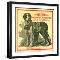 Roland the Largest St. Bernard in the World Trade Card-null-Framed Giclee Print