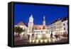 Rolands Fountain Dating from 1572, Bratislava, Slovakia, Europe-Christian Kober-Framed Stretched Canvas