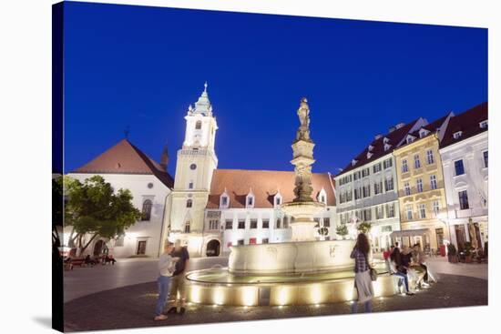 Rolands Fountain Dating from 1572, Bratislava, Slovakia, Europe-Christian Kober-Stretched Canvas