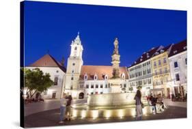 Rolands Fountain Dating from 1572, Bratislava, Slovakia, Europe-Christian Kober-Stretched Canvas