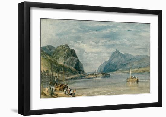 Rolandseck, Nonnenwerth and Dachenfels, 1817-J M W Turner-Framed Giclee Print