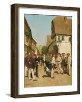 Roll-Call During on Maneuvers, before 1894-Carl Rochling-Framed Giclee Print
