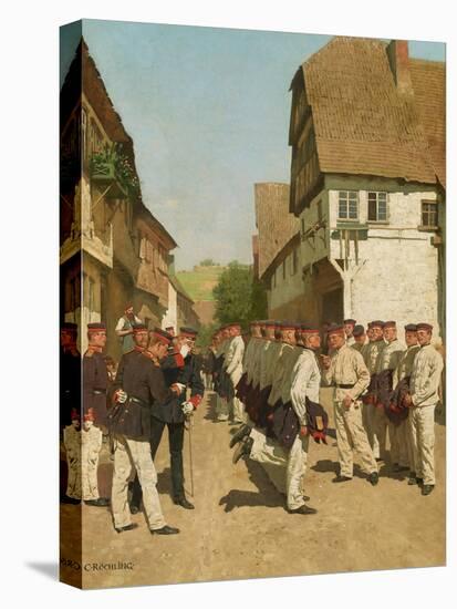 Roll-Call During on Maneuvers, before 1894-Carl Rochling-Stretched Canvas