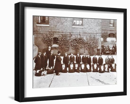 Roll Call of Boys About to Emigrate to Canada, Essex, 1908-null-Framed Premium Photographic Print