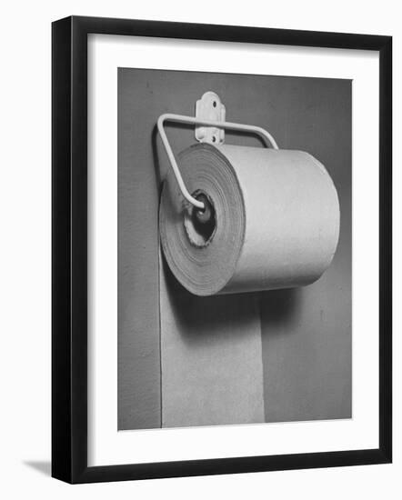 Roll of Toilet Paper, Illustrating the Shortage-Nina Leen-Framed Photographic Print