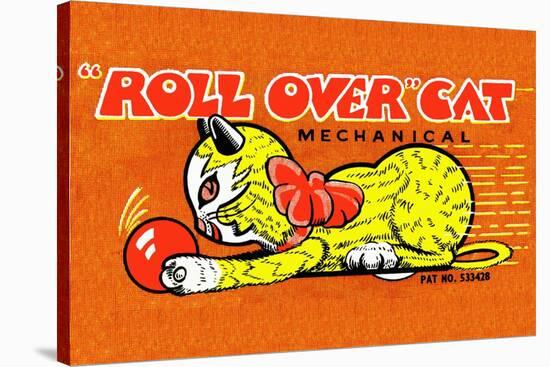 Roll Over Cat-null-Stretched Canvas