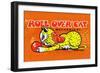 Roll Over Cat-null-Framed Art Print