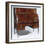 Roll-Top Writing Desk with Mahogany Veneer Finish, Made in Bordeaux, France-null-Framed Giclee Print