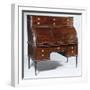 Roll-Top Writing Desk with Mahogany Veneer Finish, Made in Bordeaux, France-null-Framed Giclee Print