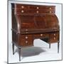 Roll-Top Writing Desk with Mahogany Veneer Finish, Made in Bordeaux, France-null-Mounted Giclee Print