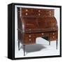 Roll-Top Writing Desk with Mahogany Veneer Finish, Made in Bordeaux, France-null-Framed Stretched Canvas