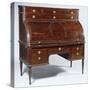 Roll-Top Writing Desk with Mahogany Veneer Finish, Made in Bordeaux, France-null-Stretched Canvas