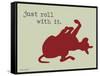 Roll With It-Dog is Good-Framed Stretched Canvas