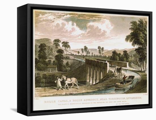 Rolle Canal and Aqueduct, Near Torrington, Devon, 1829-T Dixon-Framed Stretched Canvas