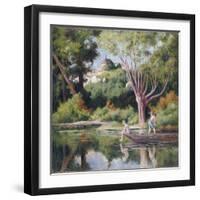 Rolleboise, Bathing-Maximilien Luce-Framed Giclee Print