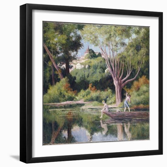 Rolleboise, Bathing-Maximilien Luce-Framed Giclee Print