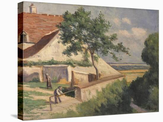 Rolleboise, Behind the Church (La Maison Luce), C.1920-Maximilien Luce-Stretched Canvas