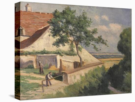 Rolleboise, Behind the Church (La Maison Luce), C.1920-Maximilien Luce-Stretched Canvas