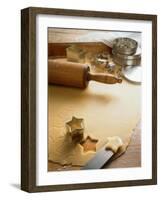 Rolled-Out Dough with Stars and Star Cutter-Eising Studio - Food Photo and Video-Framed Photographic Print