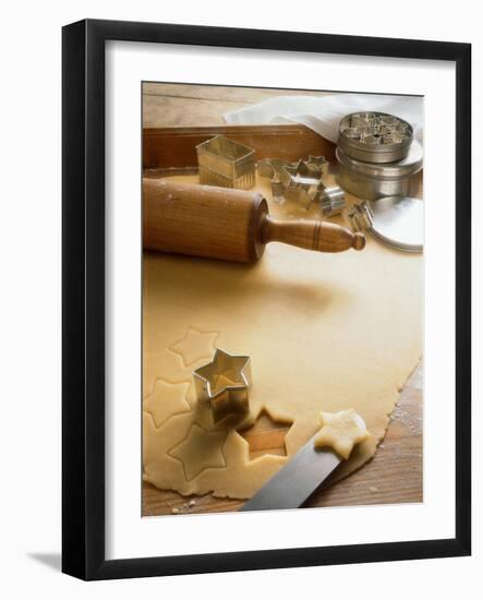 Rolled-Out Dough with Stars and Star Cutter-Eising Studio - Food Photo and Video-Framed Photographic Print