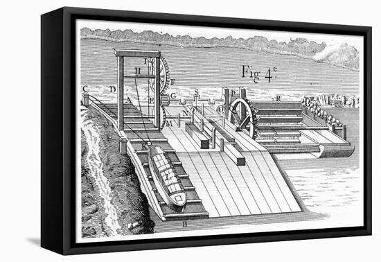 Roller Bridge or Inclined Plane for Transferring Vessels from One Level of a Canal to Another, 1737-null-Framed Stretched Canvas